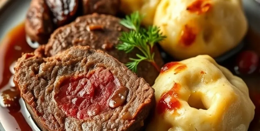 Sauerbraten allemand aux pommes de terre et aux pommes