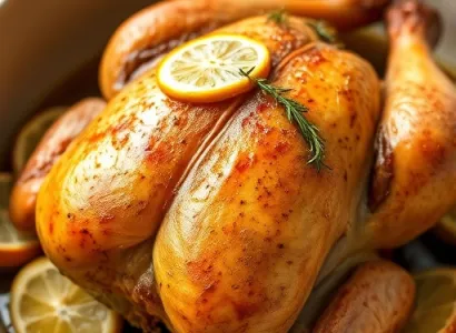 Poulets rôtis au citron et thym