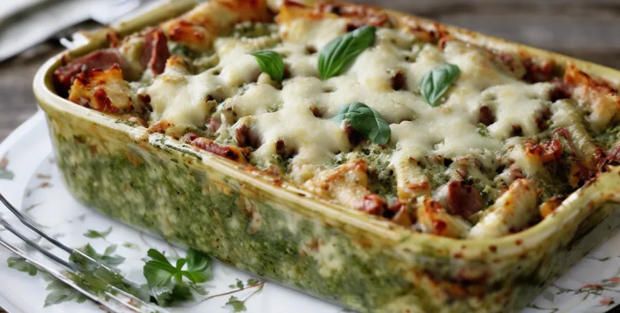 Ziti aux saucisses et pesto gratinées