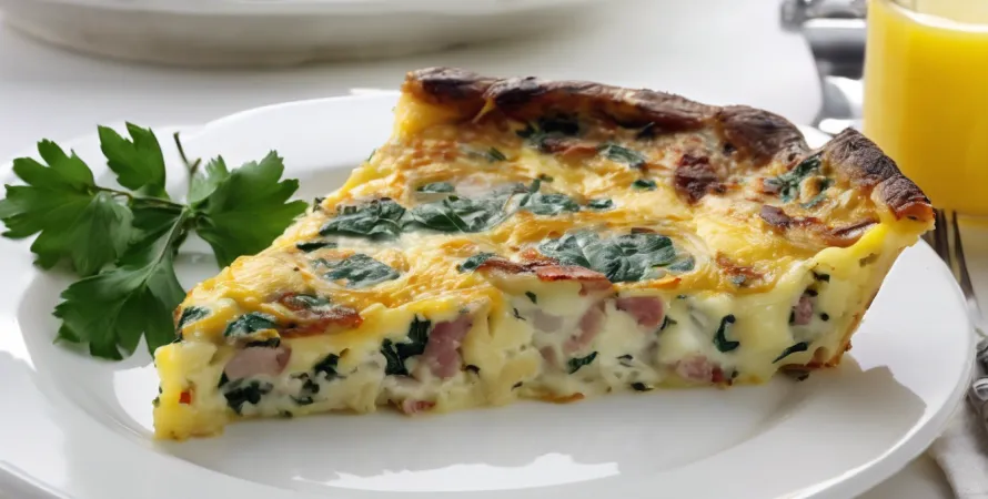 Frittata aux pommes de terre, saucisse et épinards
