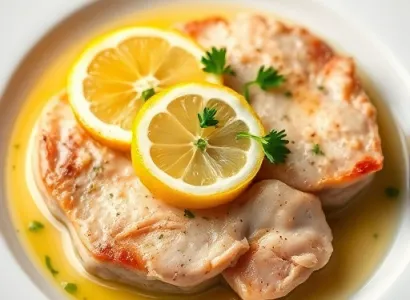 Médailles de porc au citron et à l'ail