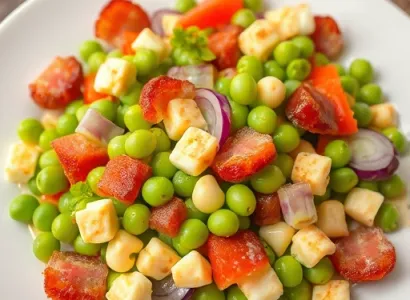 Salade de Pois Croquante au Bacon