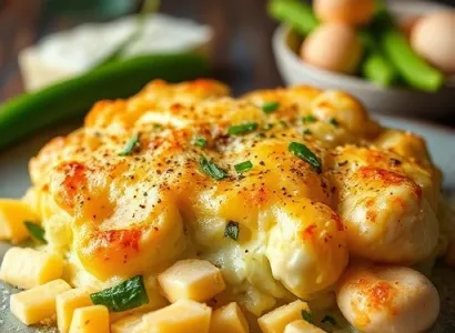 Gratin de maïs et fromage piquant