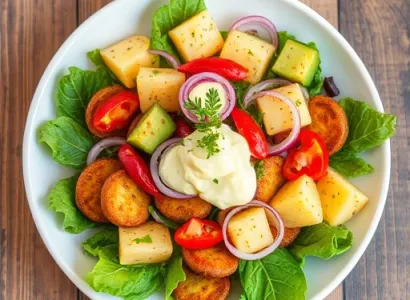 Salade de pommes de terre au persil et aux légumes croquants