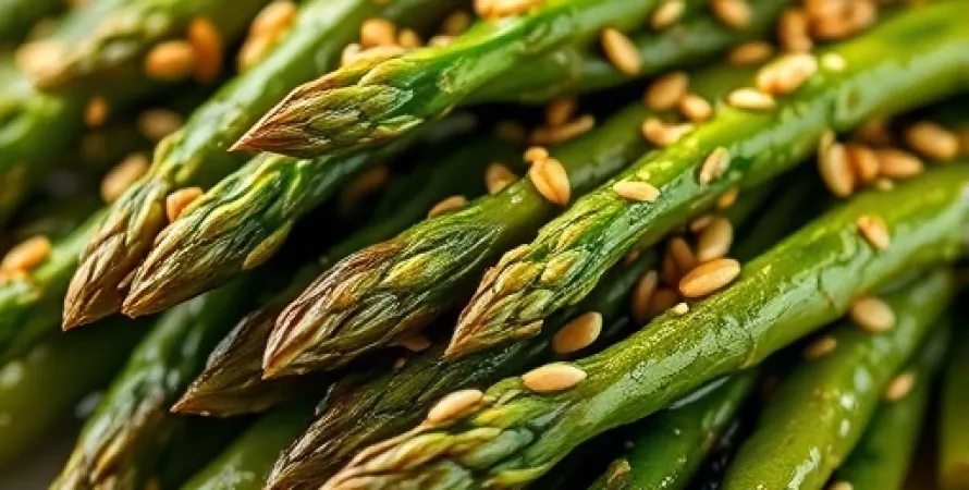 Asperges sautées à la sauce soja et sésame