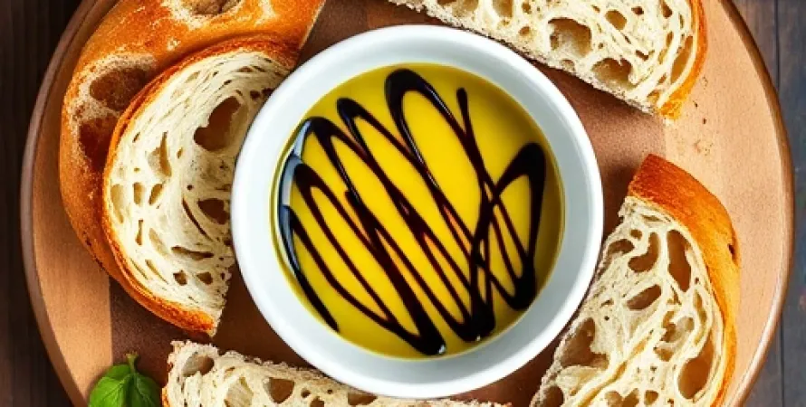 Sauce à l'huile d'olive et vinaigre balsamique pour pain