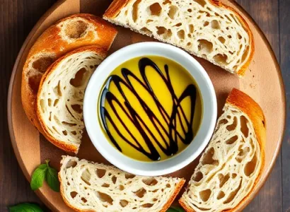 Sauce à l'huile d'olive et vinaigre balsamique pour pain