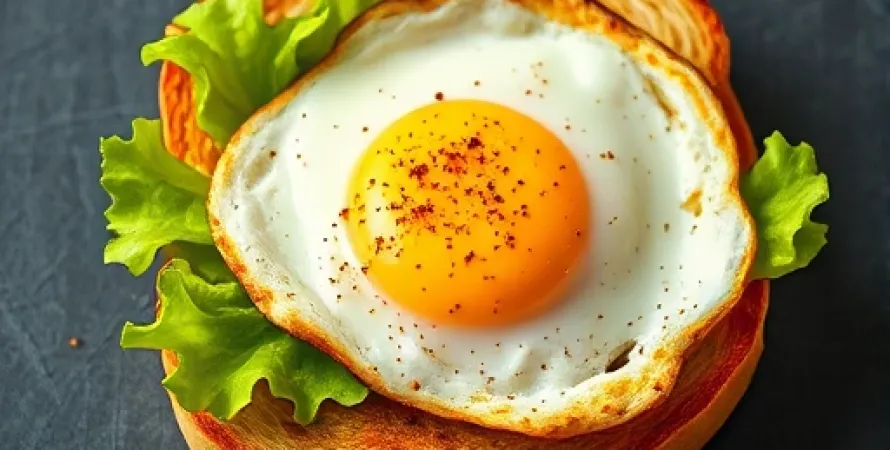 Toast à l'œuf et à la salade croquante