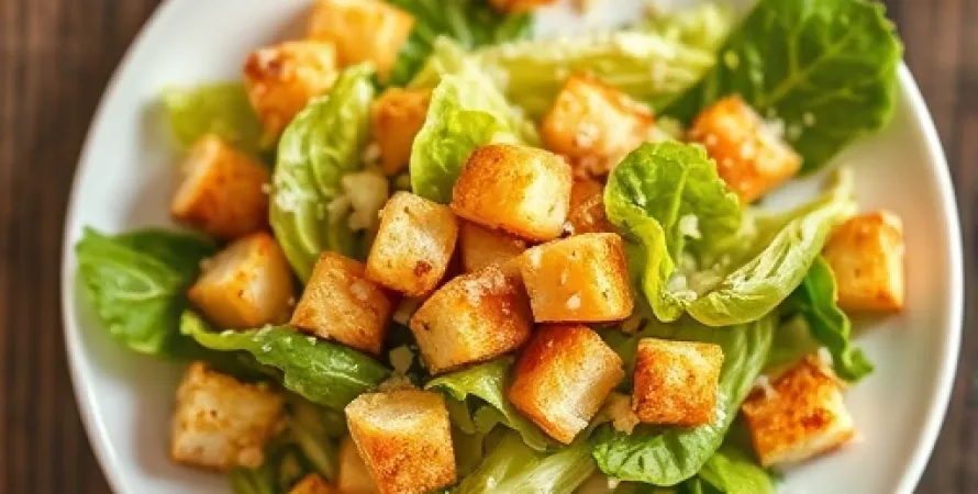 Salade César aux croûtons parfumés