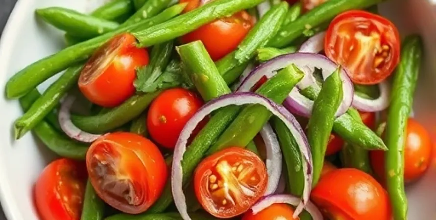 Salade d'haricots verts et tomates cerises