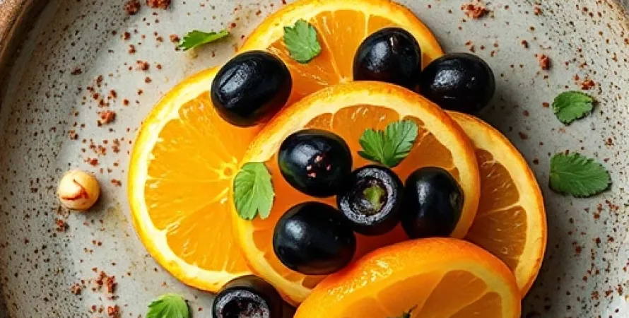 Salade d'oranges aux olives noires