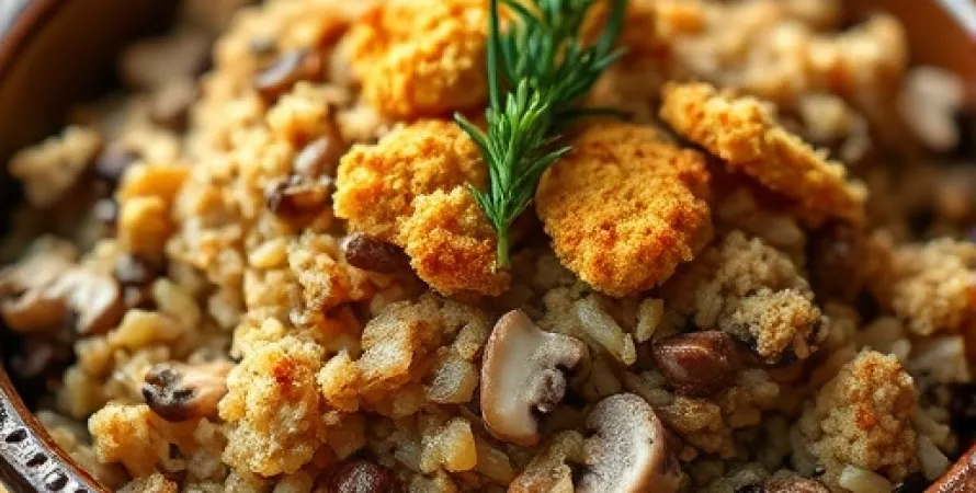 Farce de riz complet et porc aux légumes