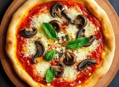Pizza aux champignons et coppa