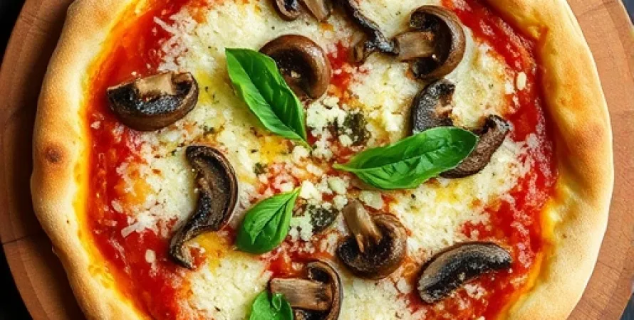Pizza aux champignons et coppa