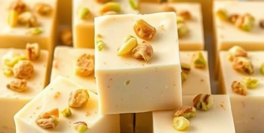 Fudge au chocolat blanc et pistaches