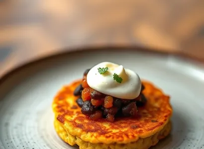 Galettes de maïs croustillantes avec salsa de haricots noirs fumés