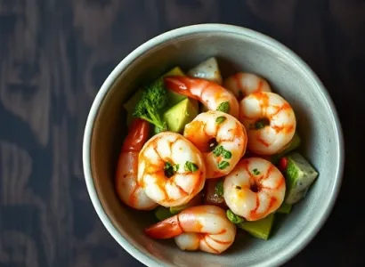 Salade d'avocat et crevettes au wasabi