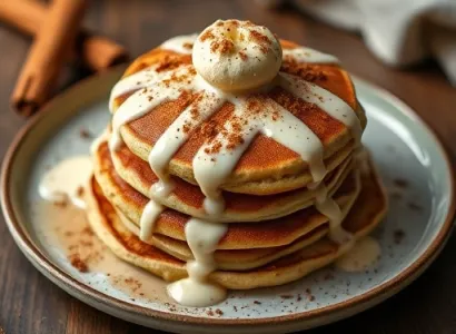 Pancakes fourrés à la cannelle et fromage frais