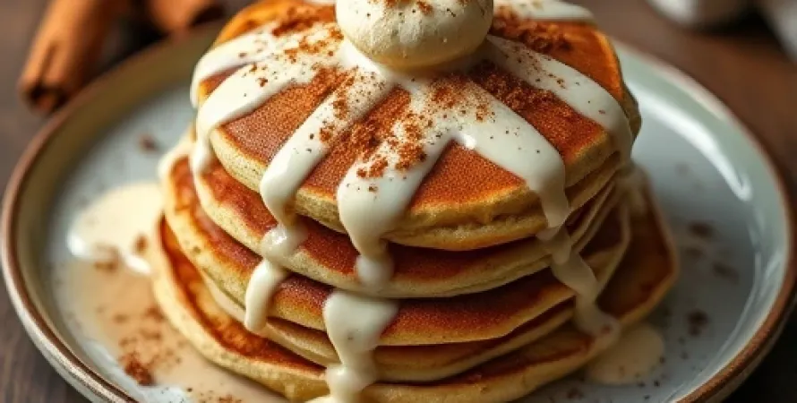 Pancakes fourrés à la cannelle et fromage frais
