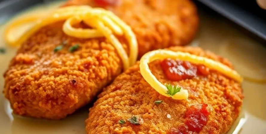 Escalopes de poulet panées à la sauce crémée