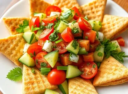 Salade Orientale au Pain Pita Croustillant