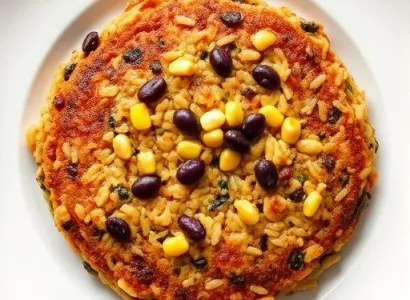 Galettes de riz complet et haricots noirs