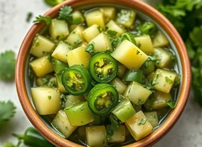 Salsa verte aux tomates et concombre