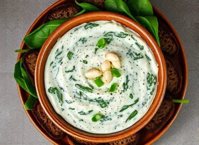 Tartinade aux épinards et pain de seigle