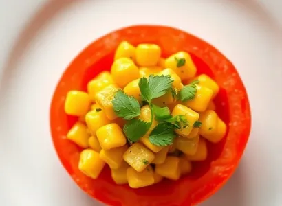 Salade de maïs au curry et tomates