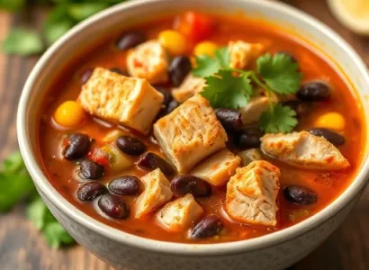 Soupe Mexicaine au Poulet et Haricots