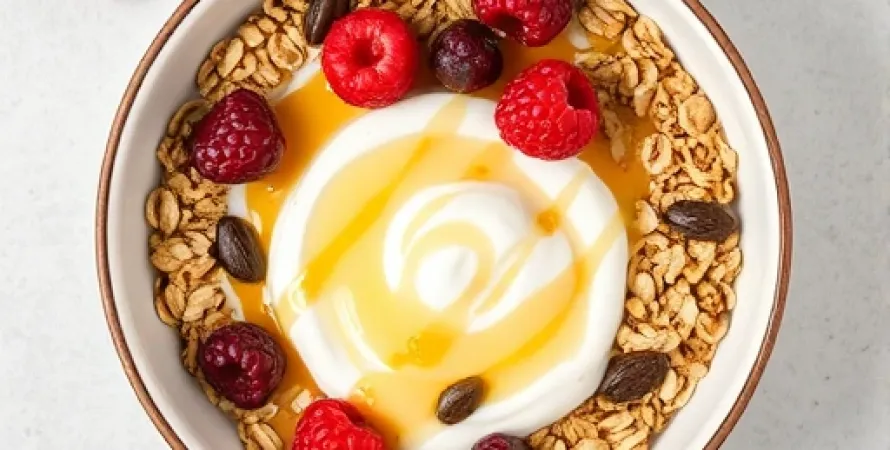 Muesli frais aux fruits rouges et graines