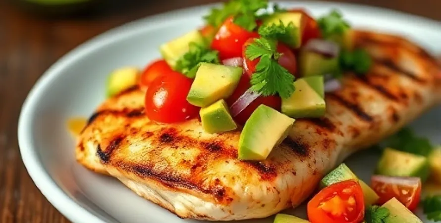 Poulet grillé au citron vert et salsa d'avocat