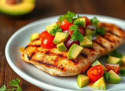 Poulet grillé au citron vert et salsa d'avocat