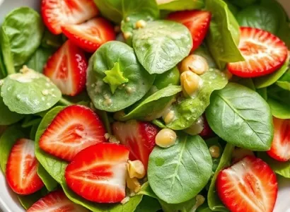 Salade d'épinards et fraises