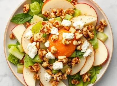 Salade Waldorf aux noix et fromage frais