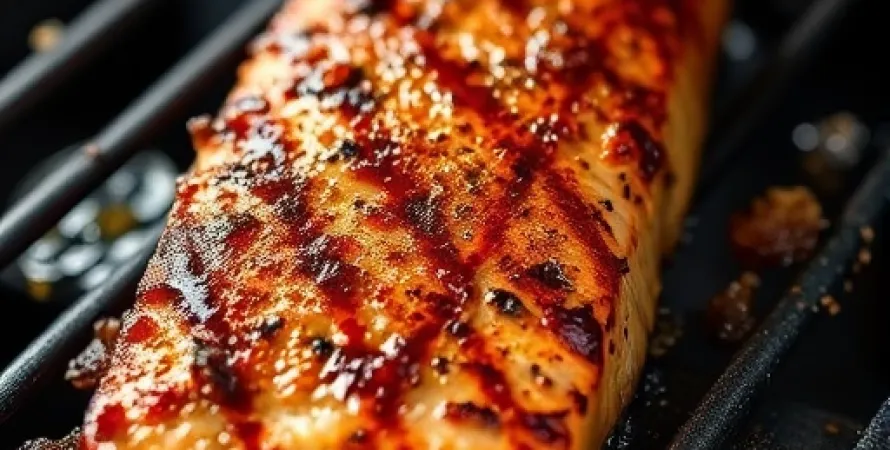 Filet de saumon grillé au sucre brun et cannelle