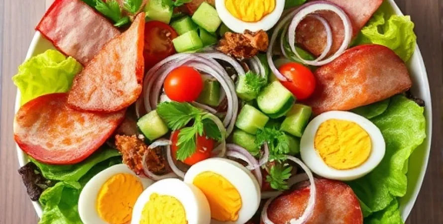 Salade complète aux viandes fumées