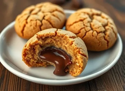 Biscuits au beurre de cacahuète avec cœur fondant au chocolat