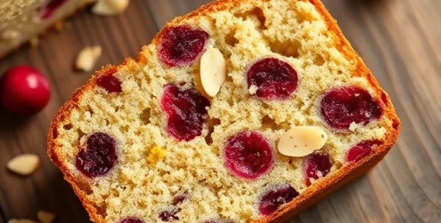 Cake aux Canneberges, Orange et Amandes