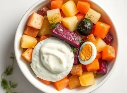 Salade de légumes mixte à la crème fraîche