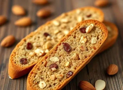 Biscuits croquants au café et aux amandes