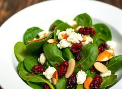 Salade verte aux cranberries et fromage de chèvre
