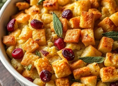 Accompagnement de pain aux canneberges et sauge