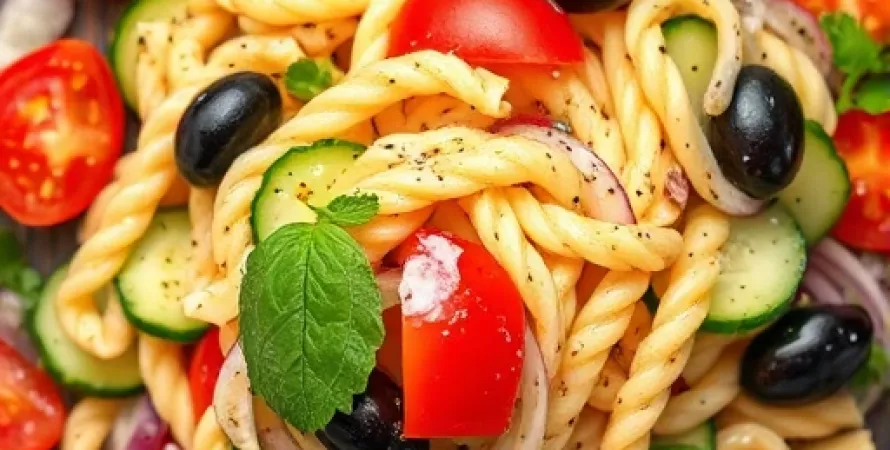 Salade de pâtes aux légumes croquants
