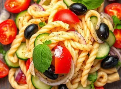 Salade de pâtes aux légumes croquants