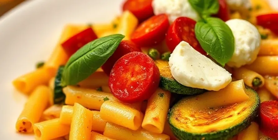 Rigatoni aux courgettes, ricotta et chorizo