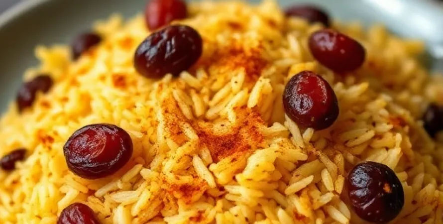 Riz au curry et raisins secs