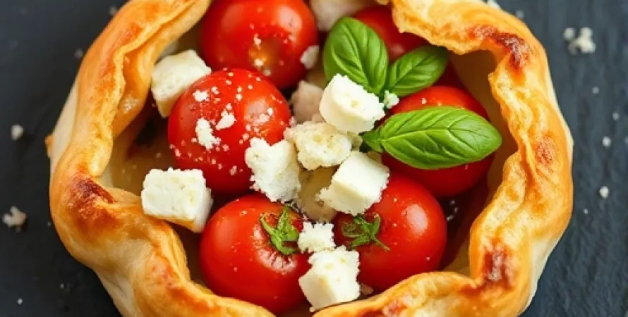 Tarte feuilletée aux tomates cerises et feta