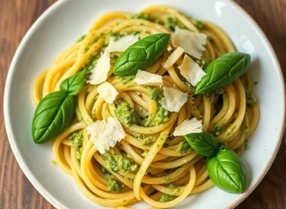 Pâtes au pesto d'asperges vertes
