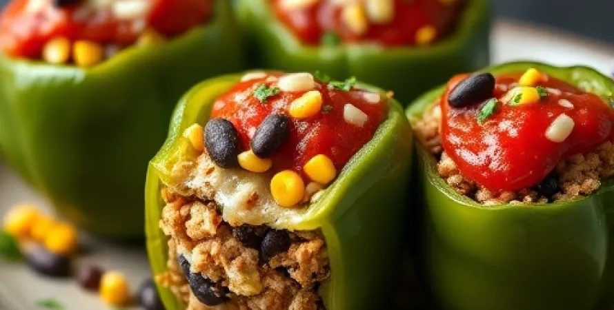 Poivrons farcis à la dinde